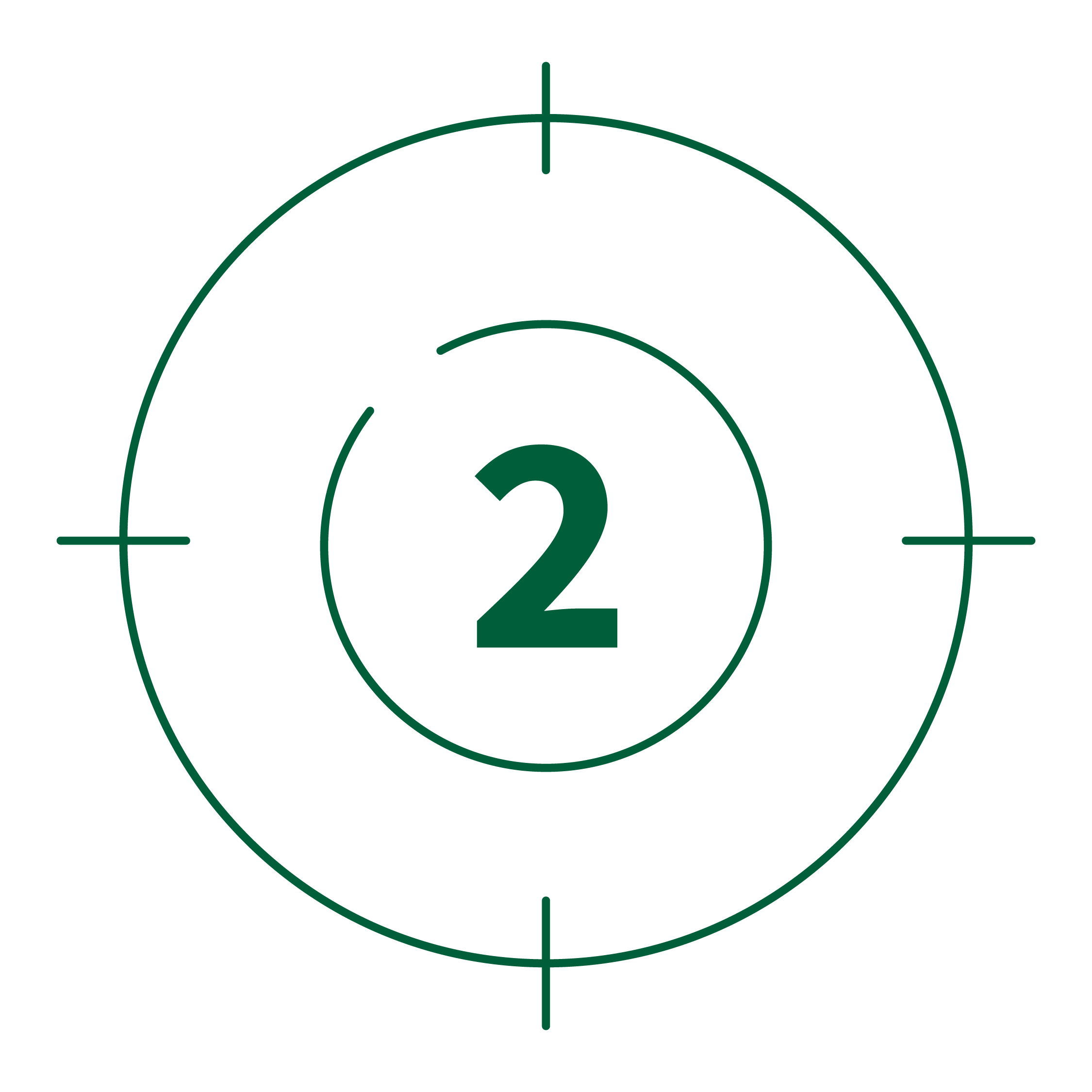 Target icon with number 2 in the center, highlighting the D3X™ needle’s dual detection capability.