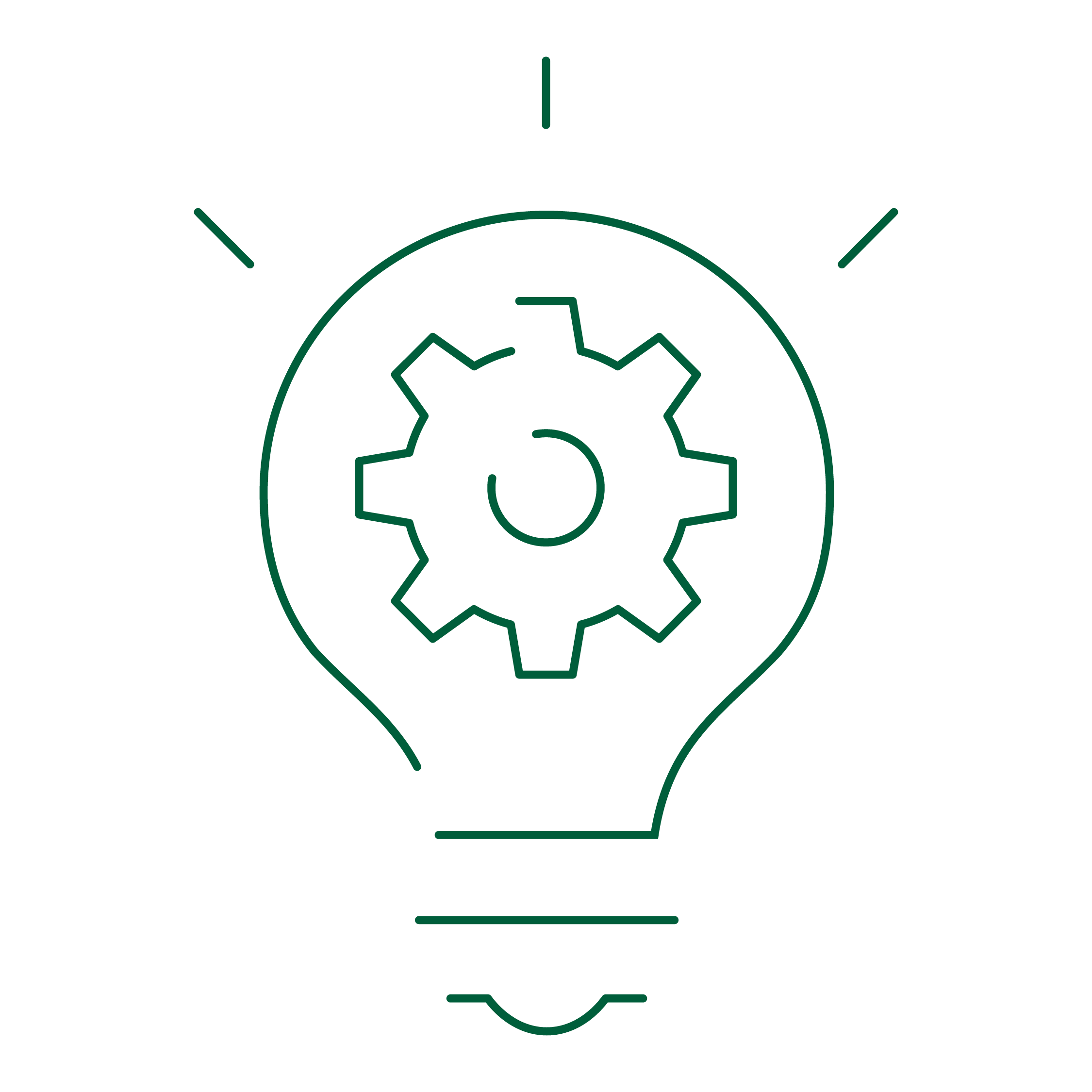 Icon of a lightbulb with a gear in the center, indicating intuitive design for ease of use in the field.