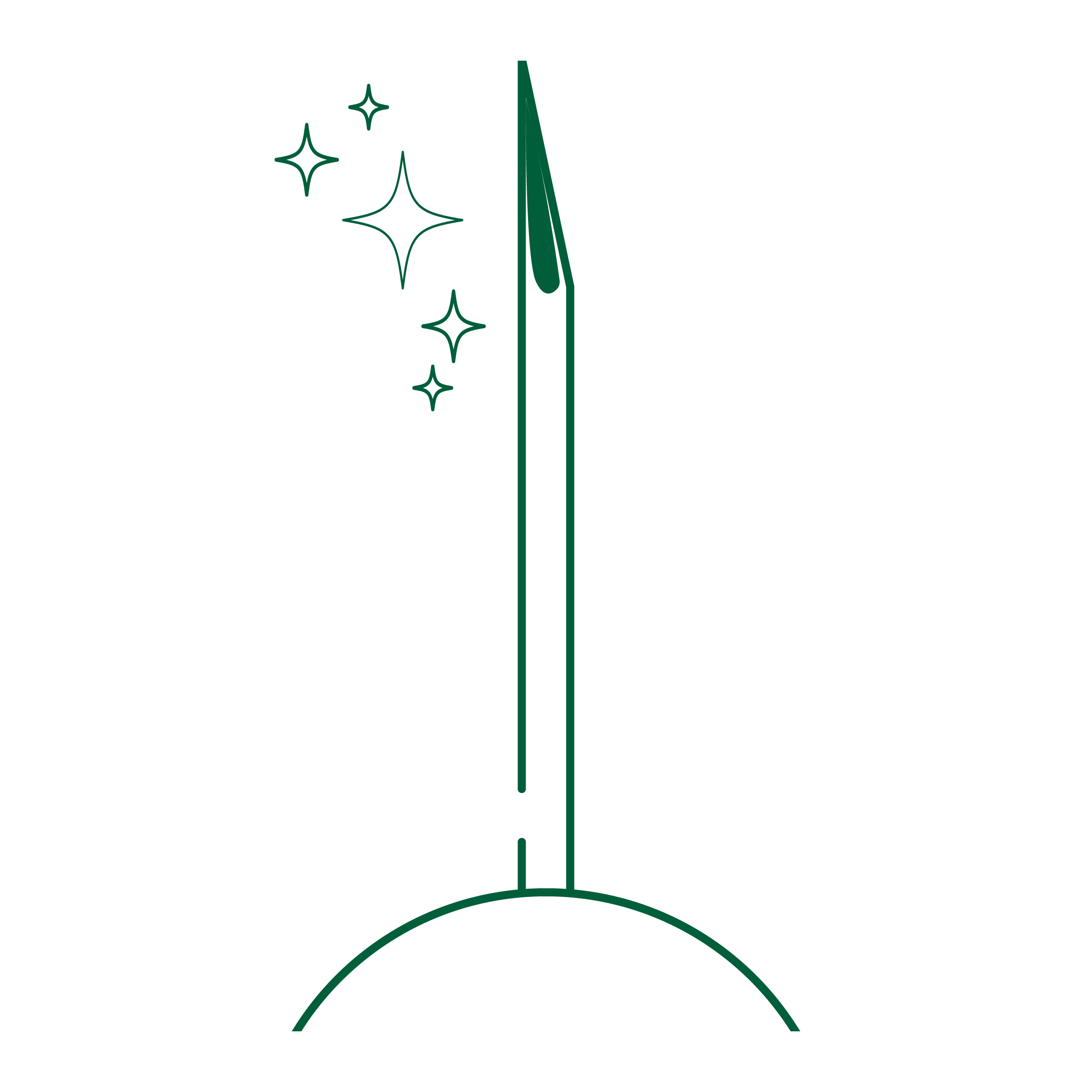 Needle with a glowing tip, representing enhanced durability and performance in veterinary applications.