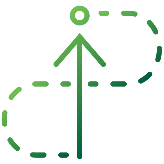 stream with arrow through it icon