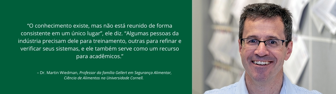 itação de Martin Wiedmann sobre o Manual de Monitoramento Ambiental: recurso para treinamento e verificação de sistemas de segurança em alimentos e bebidas.