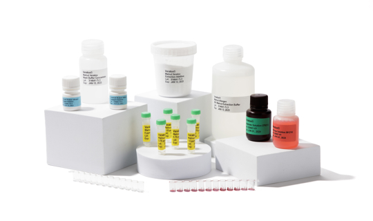 VeratoxĀ® ELISA allergen test kit components, including reagents, controls, microtiter strips, and sample preparation materials for food allergen testing.