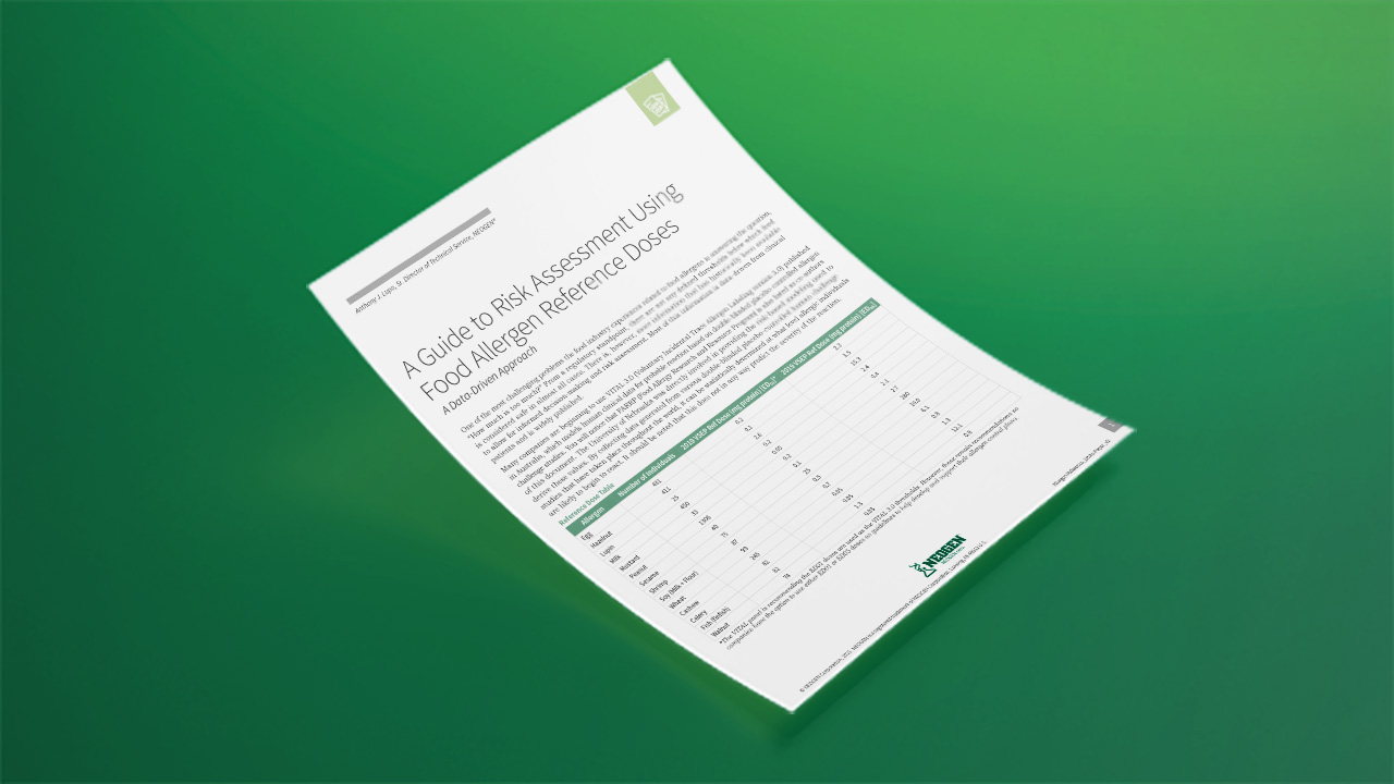 Neogen guide to risk assessment using food allergen reference doses for allergen control programs.
