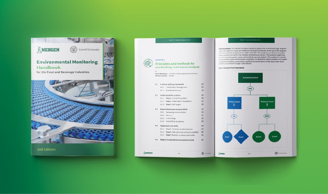 Neogen Environmental Monitoring Handbook cover and inside spread