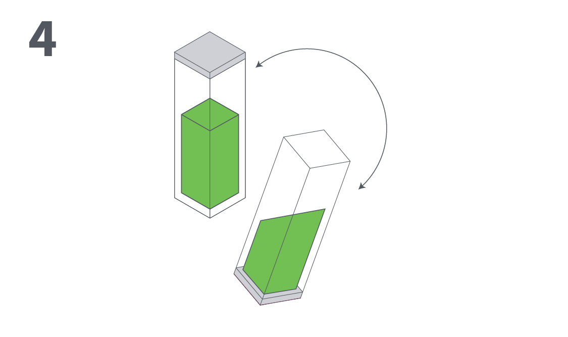 Seal both cuvettes and gently mix by inverting several times.