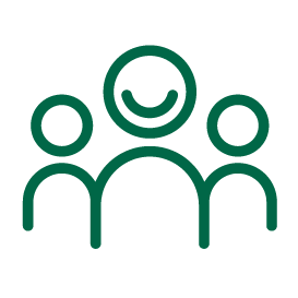 green outline people icon