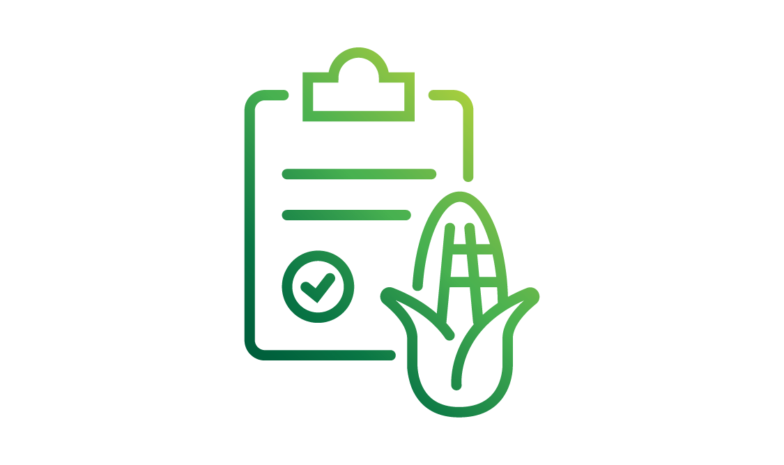 icon of clipboard and corn on husk