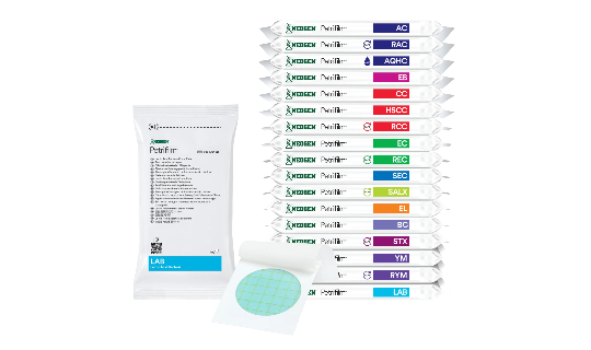 Compact Petrifilm microbiology plates ready for fast indicator testing in food labs.