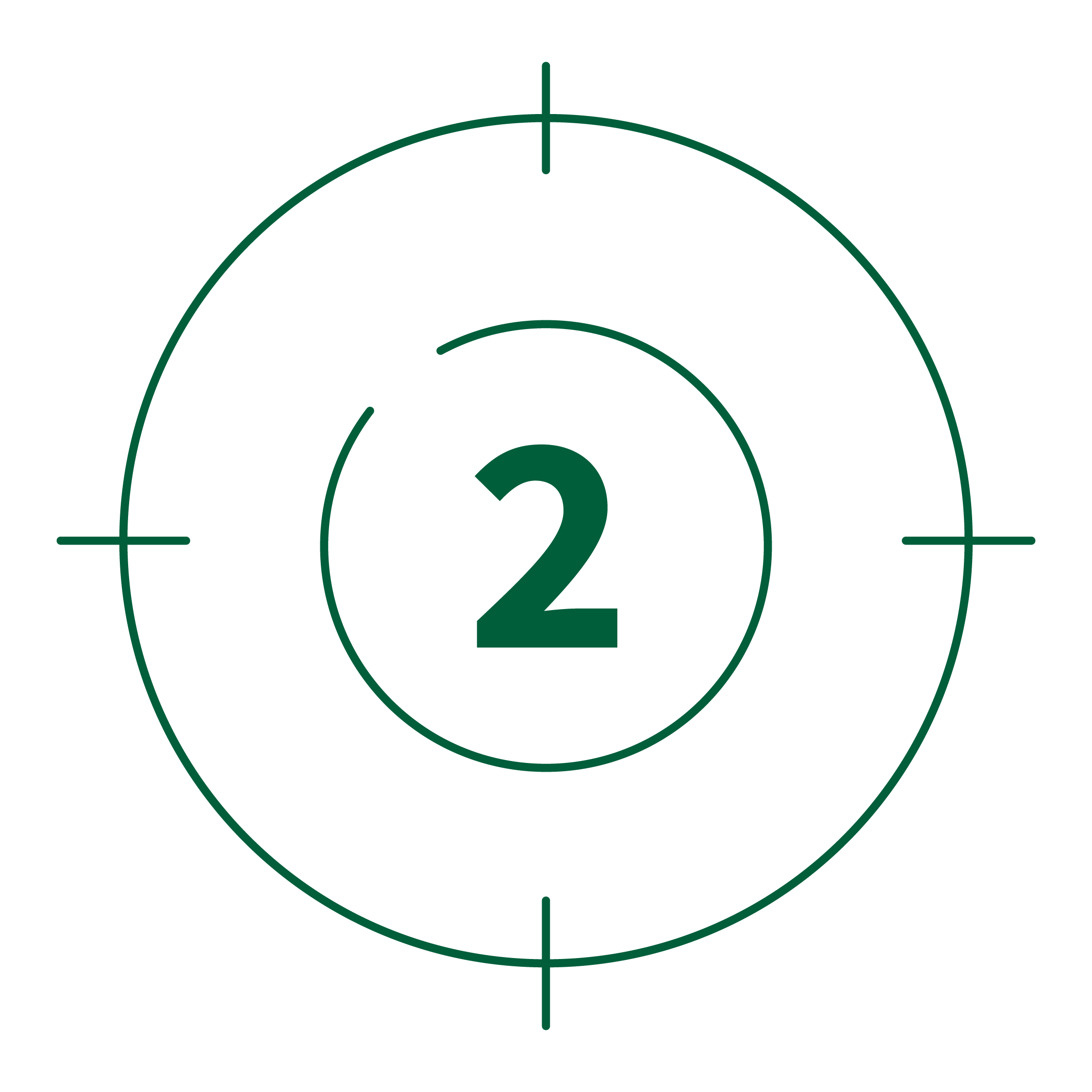 Target icon with number 2 in the center, highlighting the D3X™ needle’s dual detection capability.