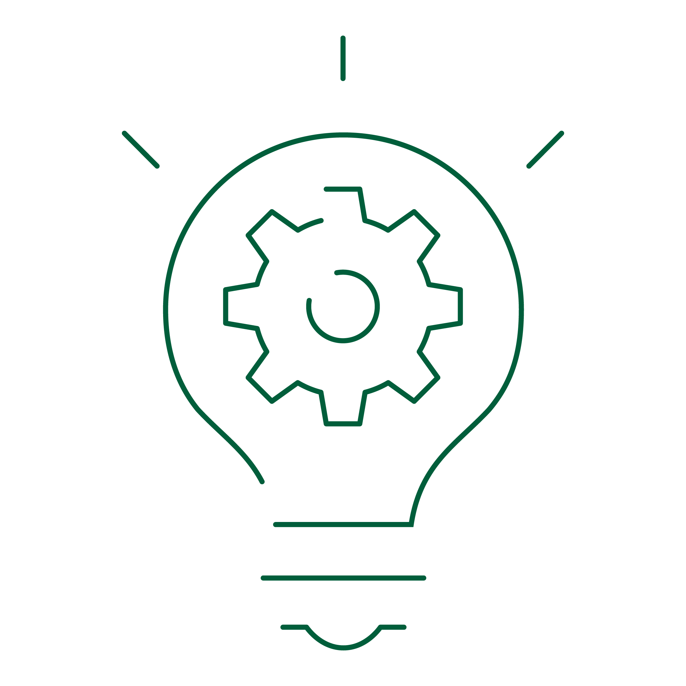 Icon of a lightbulb with a gear in the center, indicating intuitive design for ease of use in the field.