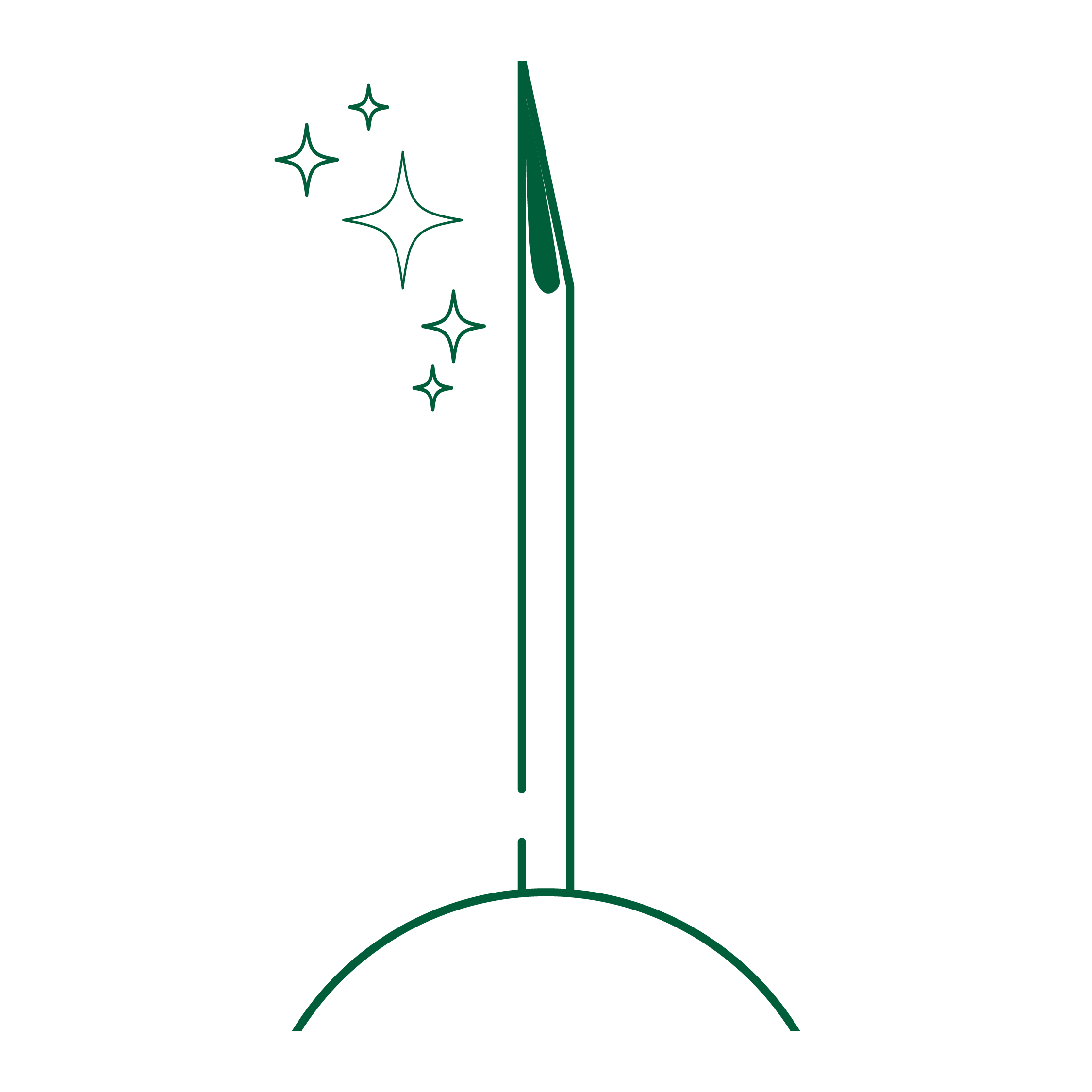 Needle with a glowing tip, representing enhanced durability and performance in veterinary applications.