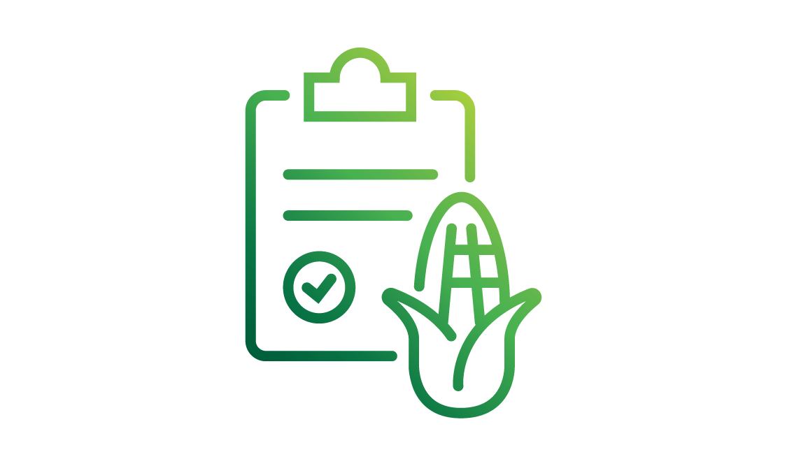 icon of clipboard and corn on husk