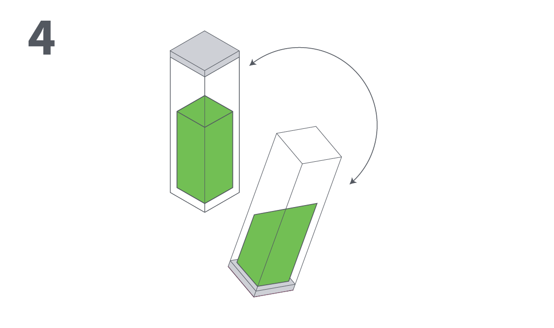 Seal both cuvettes and gently mix by inverting several times.